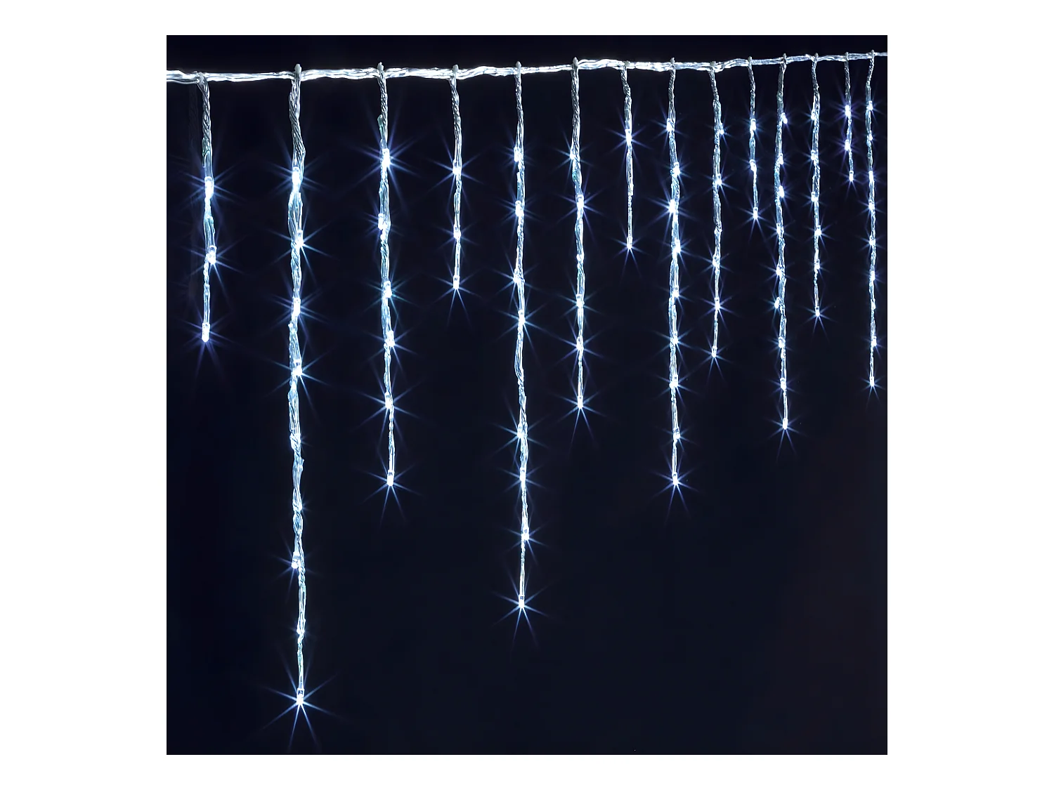 Rideau lumineux L 6 m 360 LED Blanc froid 60 Tombées effet neige 4 vitesses