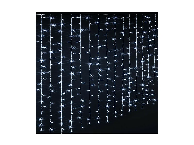 Rideau lumineux L 4 m  800 LED Blanc froid 40 Tombées 8 jeux de lumière