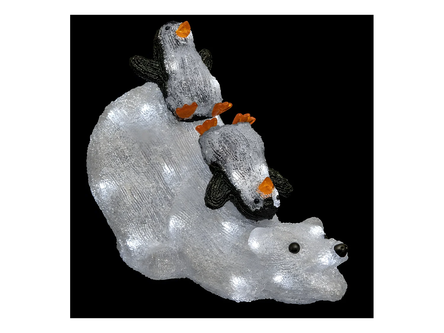 Décoration Lumineuse "Ours & Pingouins" 55cm Blanc