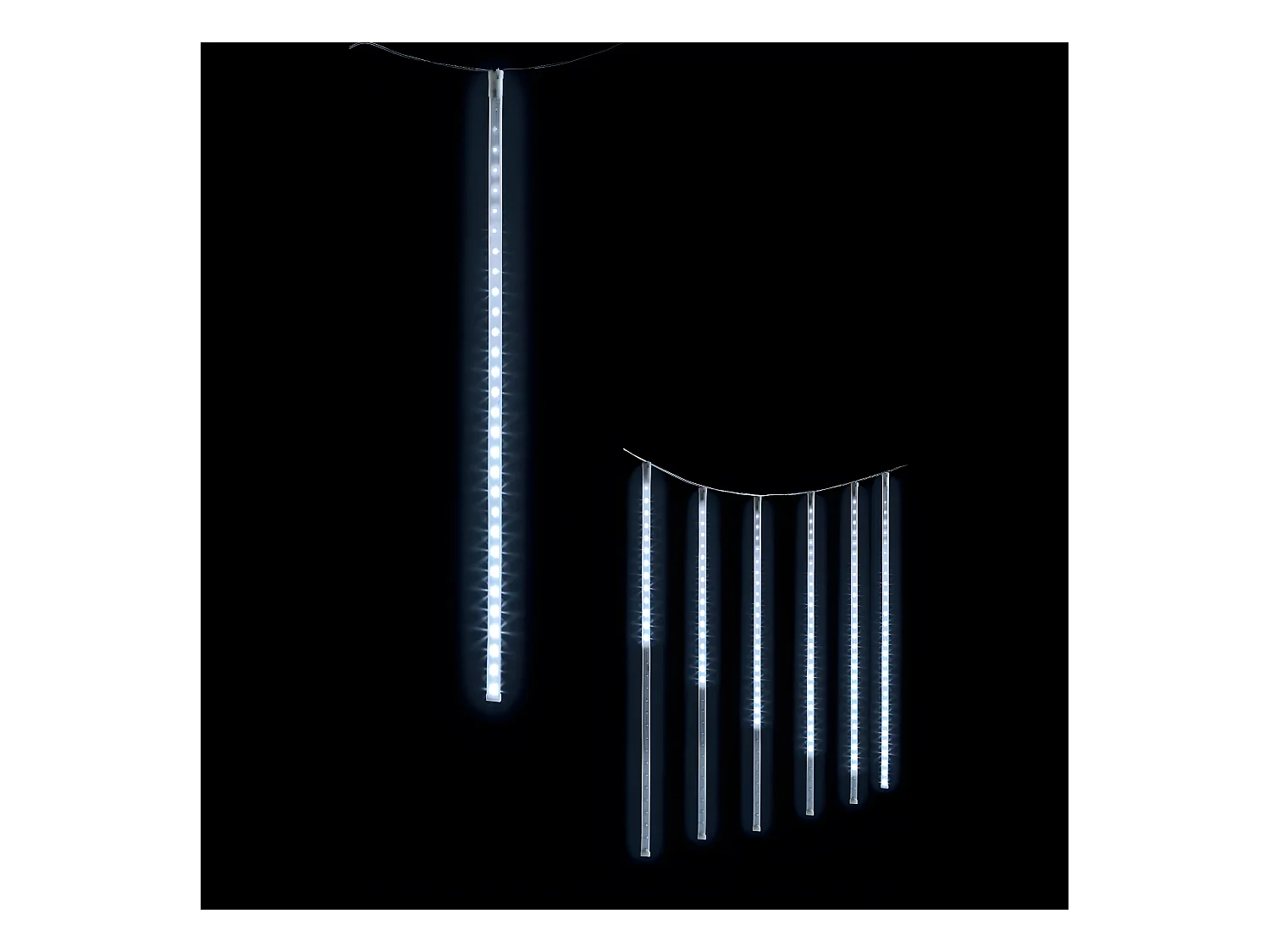 Guirlande lumineuse Rideau lumineux 7 Tubes effet goutte 210 LED Blanc Froid