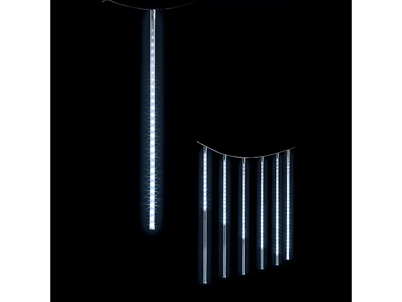 Guirlande lumineuse Rideau lumineux 7 Tubes effet goutte 210 LED Blanc Froid