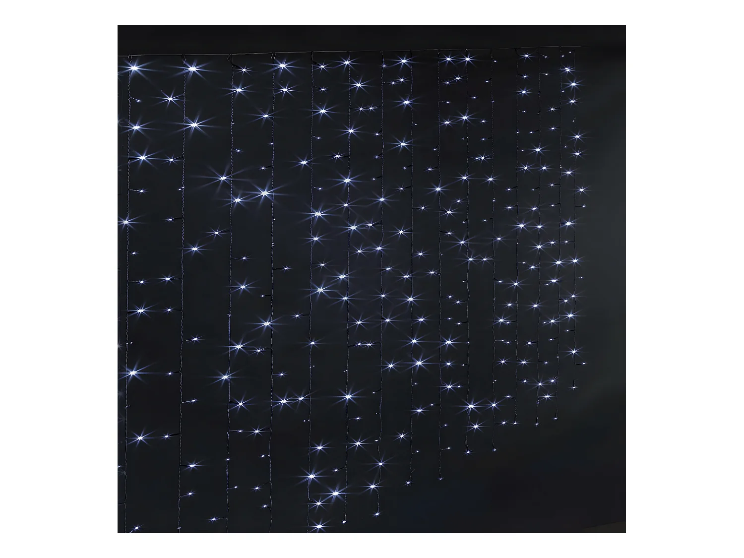 Guirlande lumineuse programmable  Rideau 20 tombées 300 LED Blanc froid