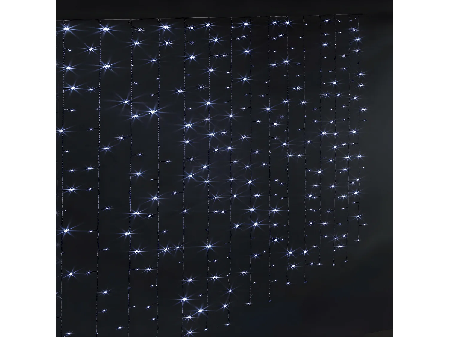 Guirlande lumineuse programmable  Rideau 20 tombées 300 LED Blanc froid