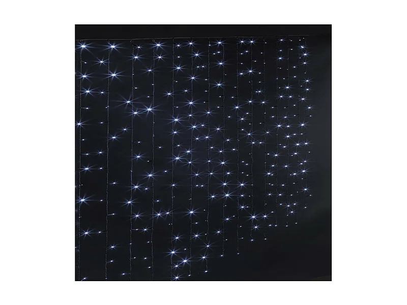 Guirlande lumineuse programmable Rideau 10 tombées 150 LED Blanc froid
