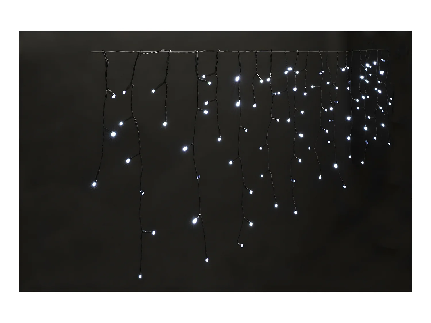 Rideau stalactite lumineux 360 LED Blanc froid 80 Tombées 8 Jeux de lumière