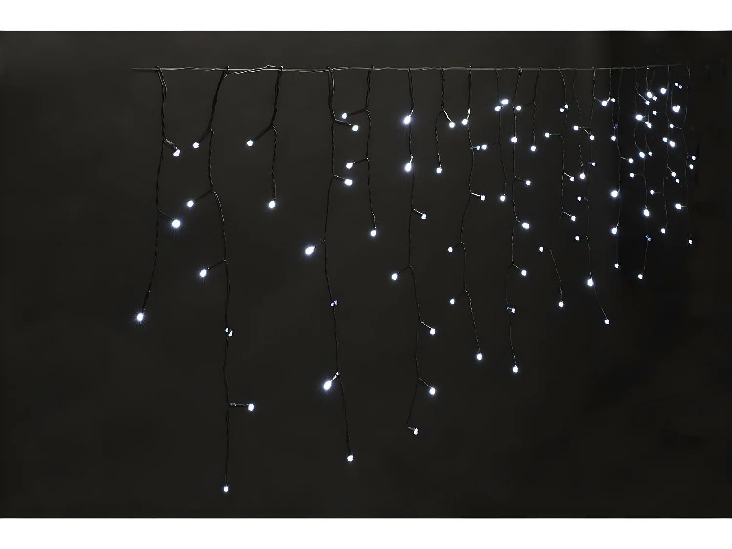 Rideau stalactite lumineux 360 LED Blanc froid 80 Tombées 8 Jeux de lumière