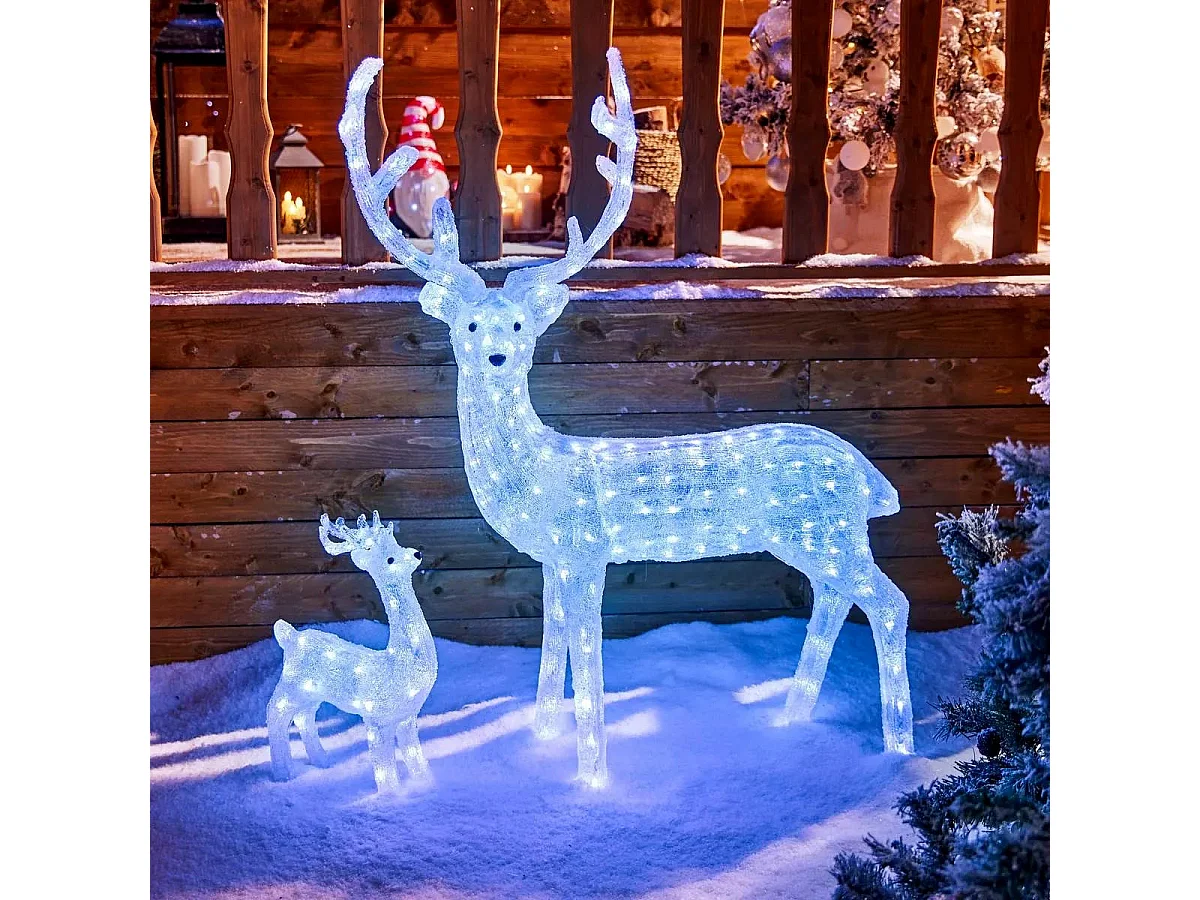 Décoration Lumineuse "Renne" 45cm Blanc Froid