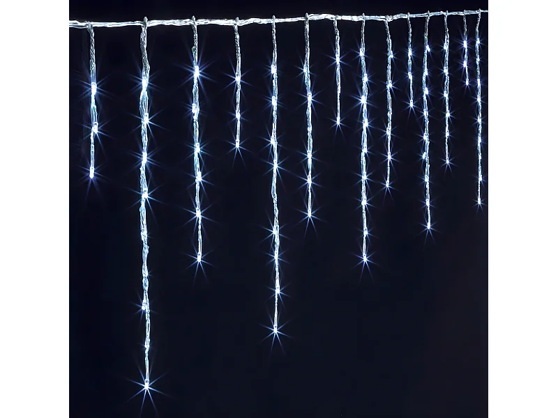 Rideau lumineux L 8 m 480 LED Blanc froid 80 Tombées effet neige 4 vitesses