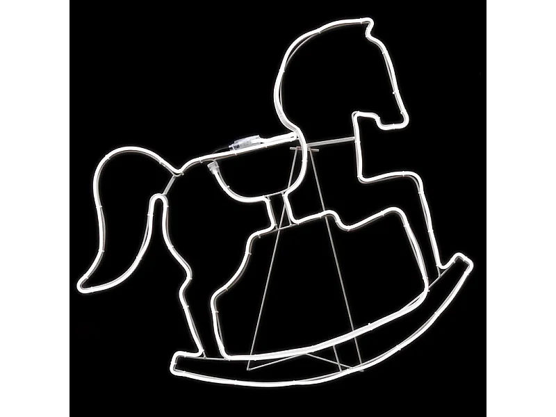 Décoration Lumineuse "Cheval à Bascule" 78cm Blanc