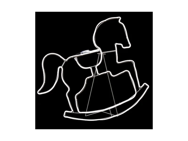 Décoration Lumineuse "Cheval à Bascule" 78cm Blanc