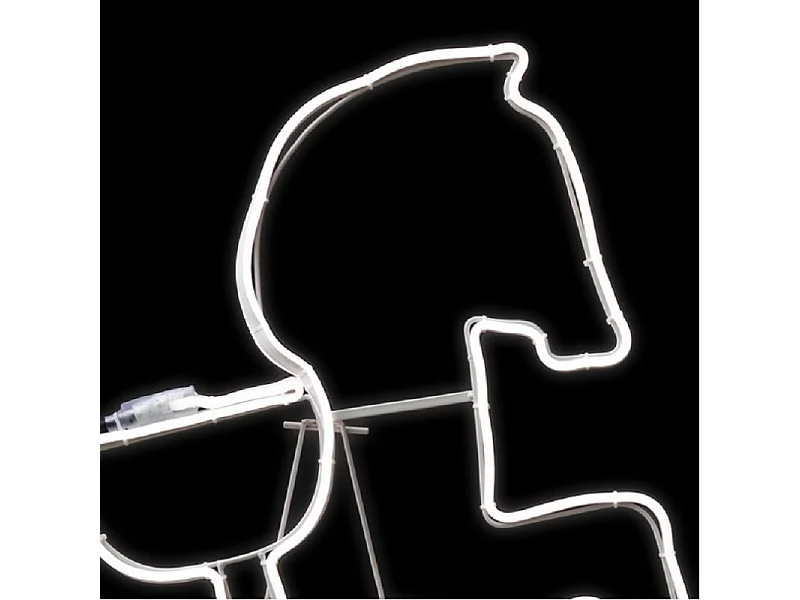 Décoration Lumineuse "Cheval à Bascule" 78cm Blanc