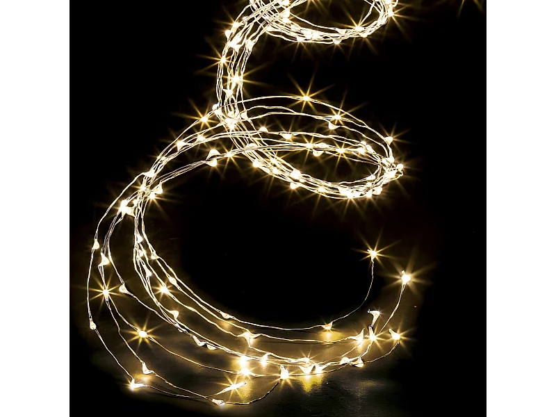 Guirlande lumineuse Extérieur Cascade 600 MicroLED Blanc chaud 8 jeux de lumière