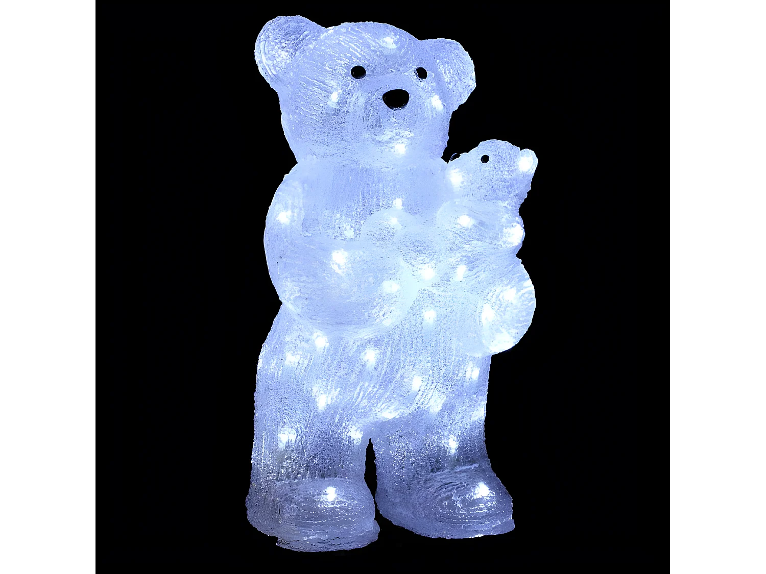 Déco lumineuse Maman et Bébé Ours 56 LED Blanc froid H 44 cm