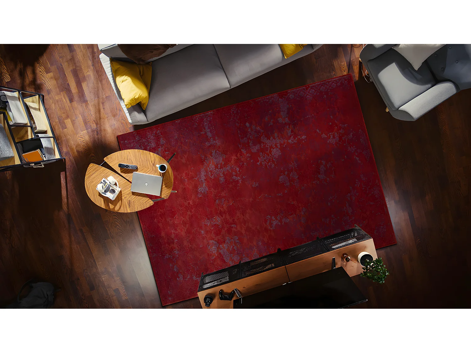 Tapijt Wol JADE 45005/301 Ornament rood / grijskleuring OSTA 200x300 cm