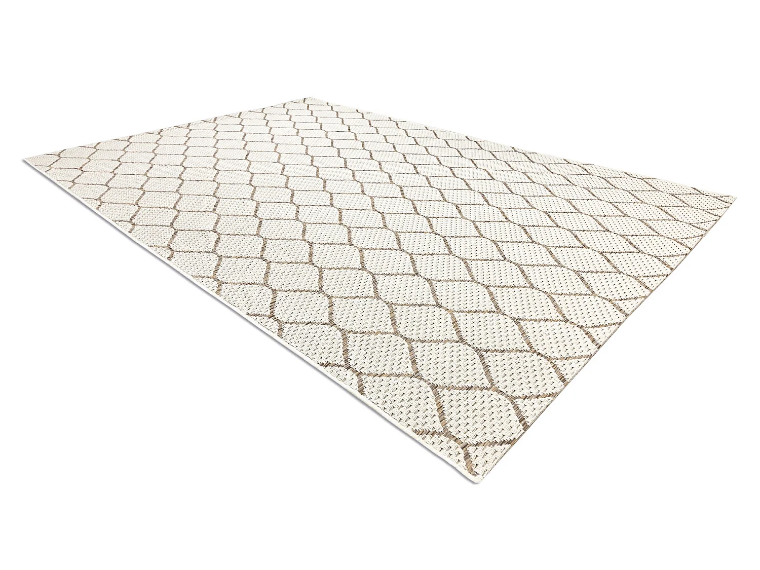 Tapis SIZAL BOHO 46211061 treillis beige 160x230 cm