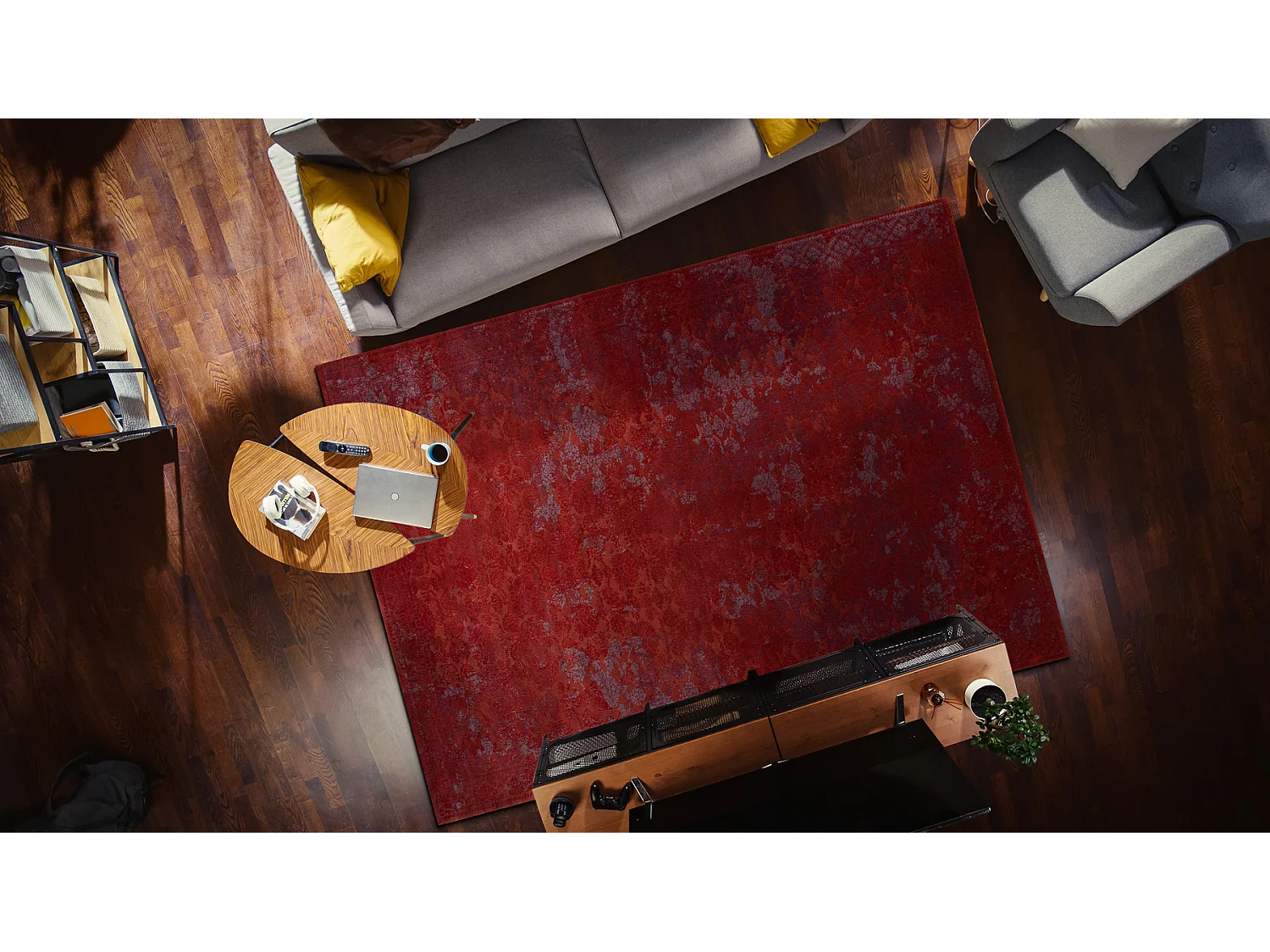 Tapis Laine JADE 45005/301 Ornement rouge / gris OSTA 240x340 cm