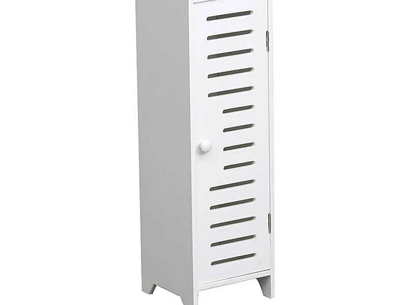 Meuble Réserve et Dérouleur de Papier WC en Bois Blanc