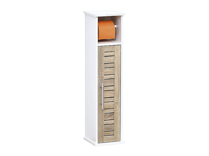 Réserve et Dérouleur de Papier WC 1 porte et 1 étagère intérieure H 75 cm - Stockholm