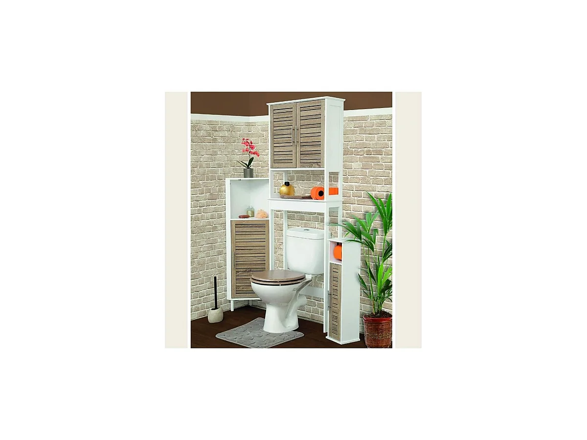 Réserve et Dérouleur de Papier WC 1 porte et 1 étagère intérieure H 75 cm - Stockholm