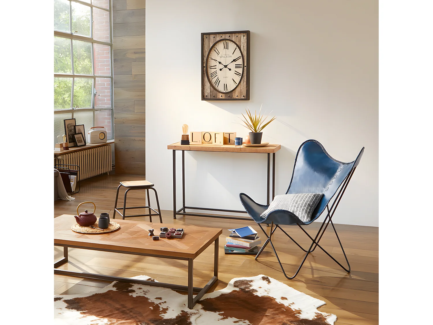 Structure de Fauteuil en Métal "Dario" 92cm Noir