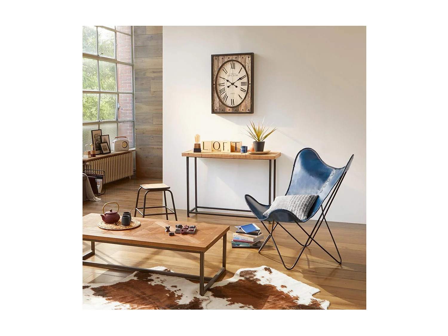 Structure de Fauteuil en Métal "Dario" 92cm Noir