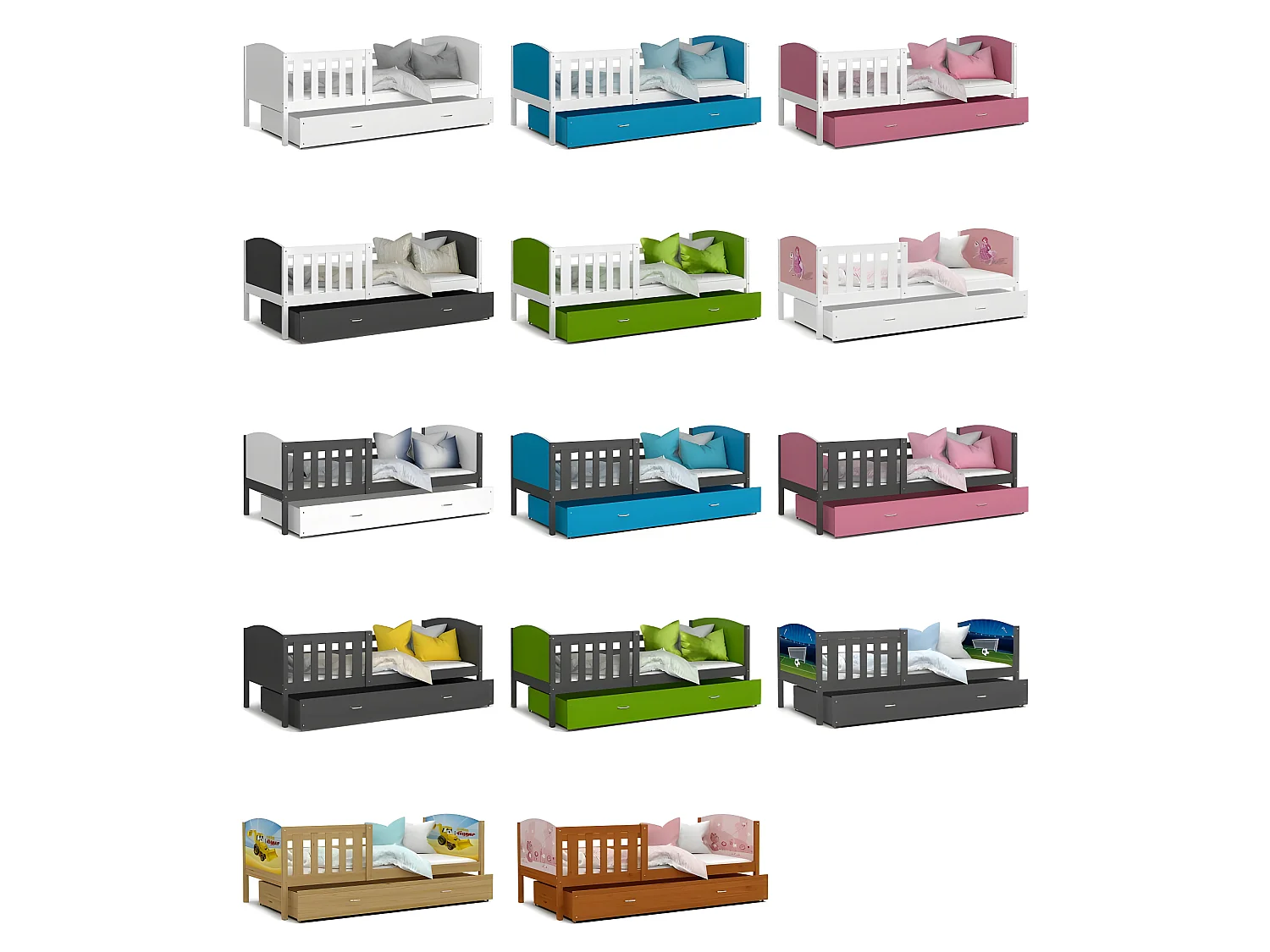 Lit Enfant Tomy 90x190 Blanc - blanc Livré avec sommiers, tiroir et matelas en mousse de 7cm