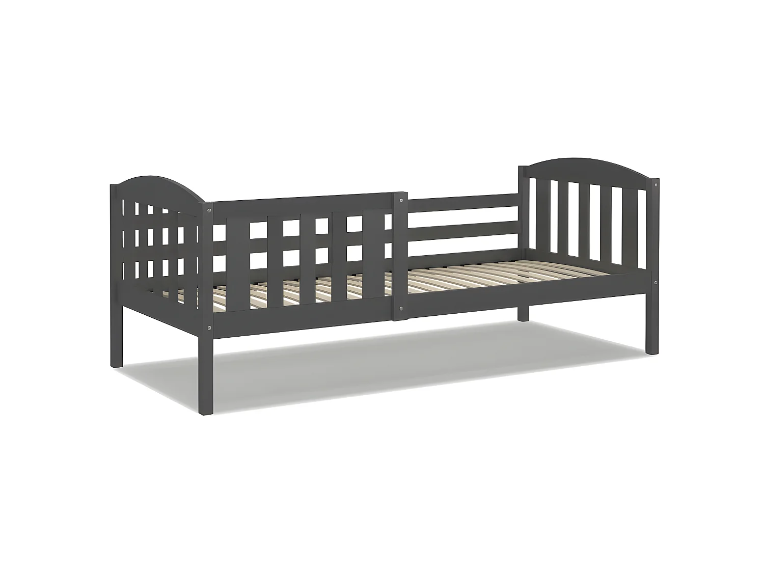 Lit Enfant Leo 90x190 Gris Livré avec sommiers