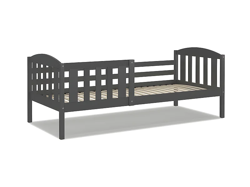 Lit Enfant Leo 90x190 Gris Livré avec sommiers