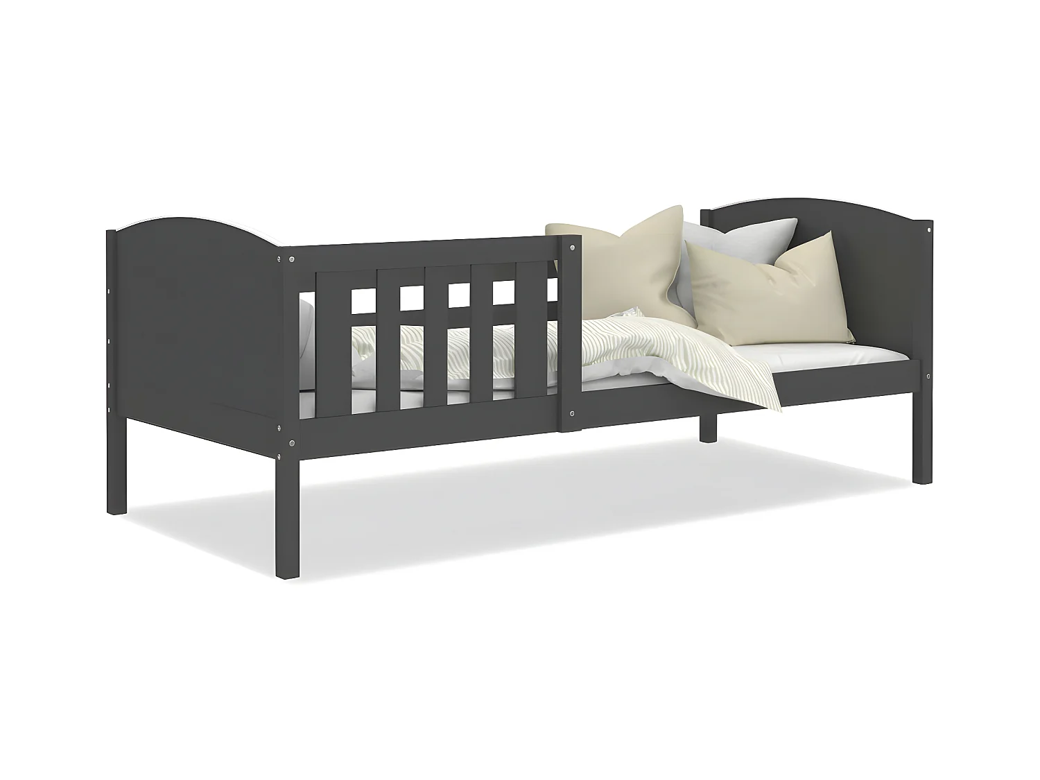 Lit Enfant Tom 90x190 Gris - gris Livré avec sommiers