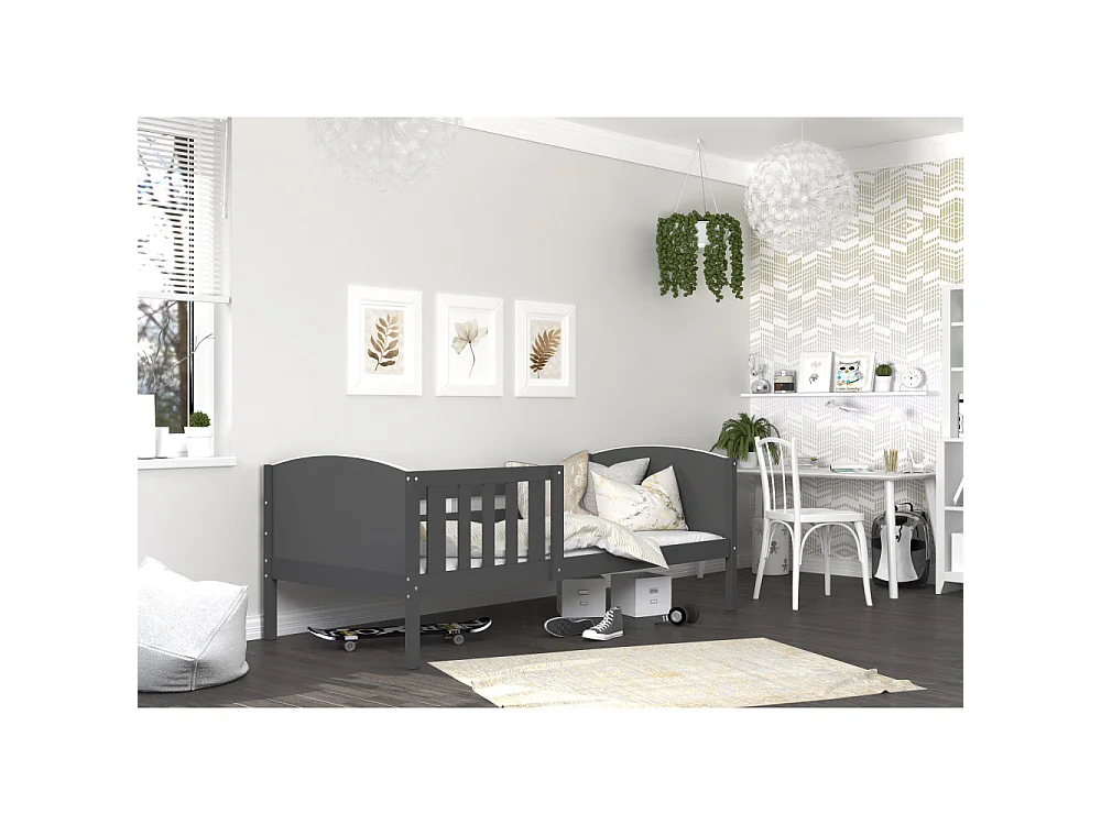 Lit Enfant Tom 90x190 Gris - gris Livré avec sommiers