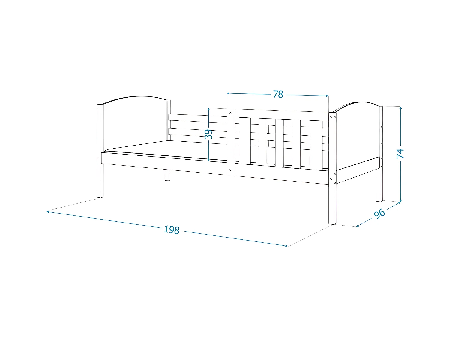 Lit Enfant Tom 90x190 Gris - rose Livré avec sommiers