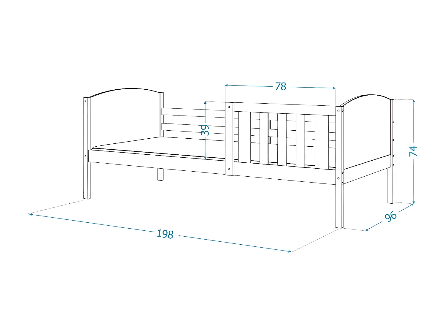 Lit Enfant Tom 90x190 Gris - rose Livré avec sommiers