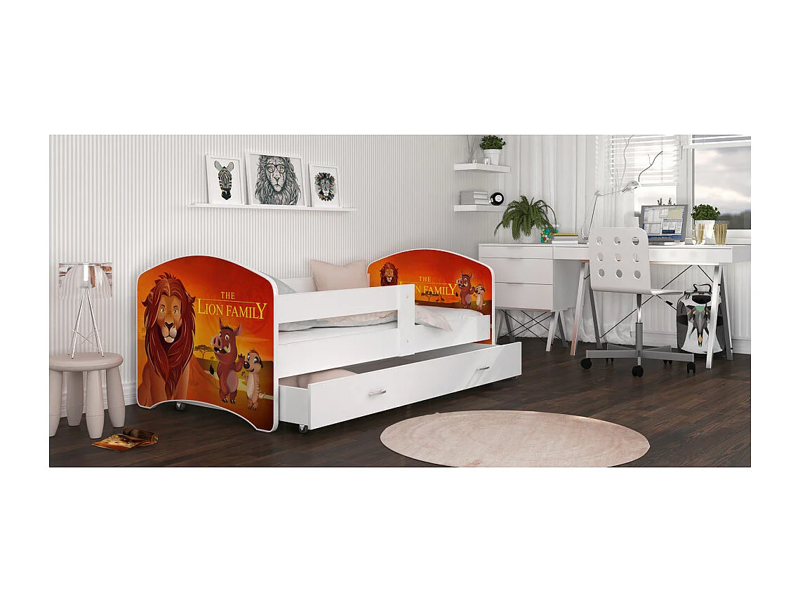 Lit Enfant Happy 80x160 Le Roi Lion Blanc