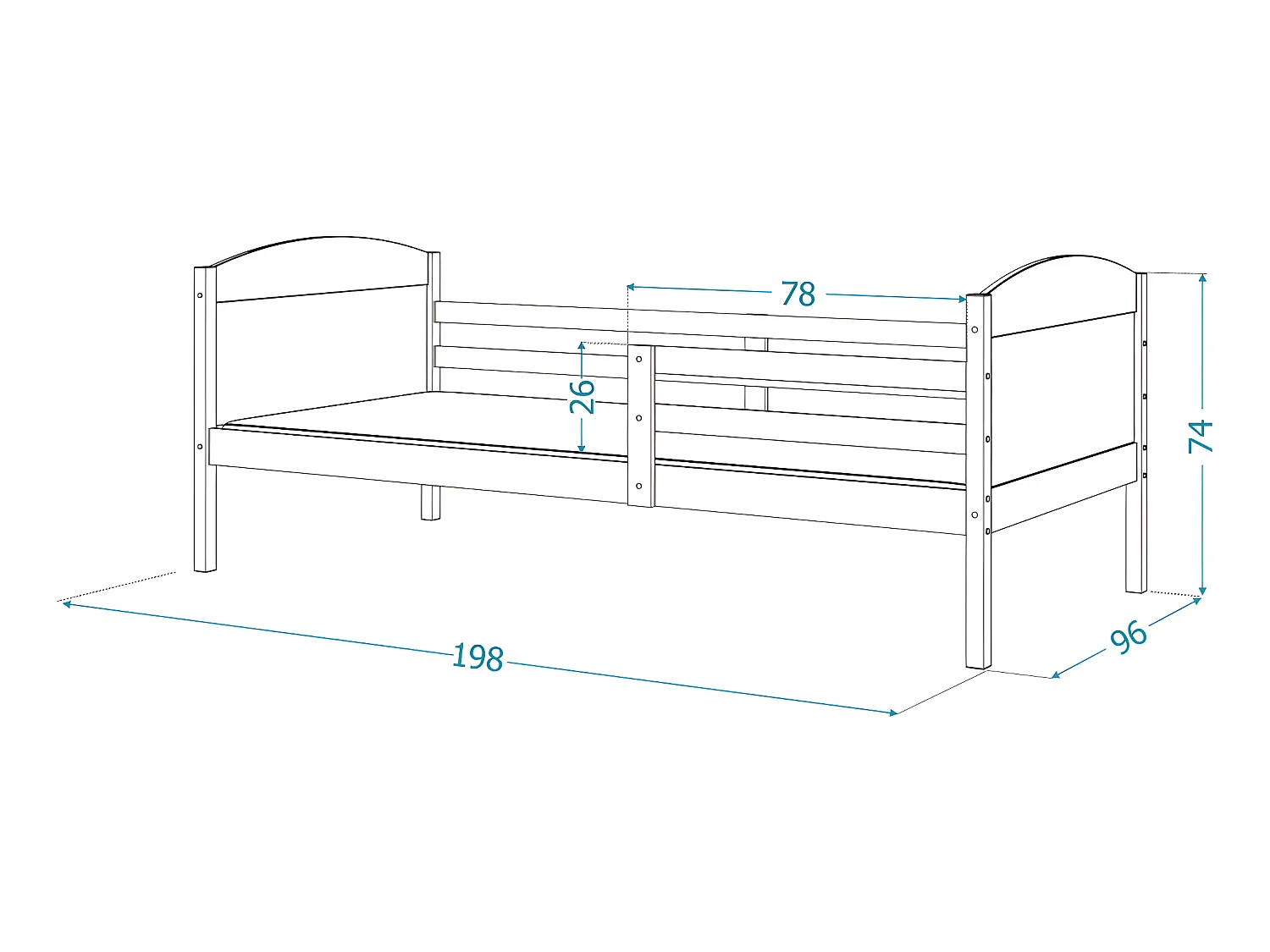 Lit Enfant Mati 90x190 Pin - blanc Livré avec sommiers