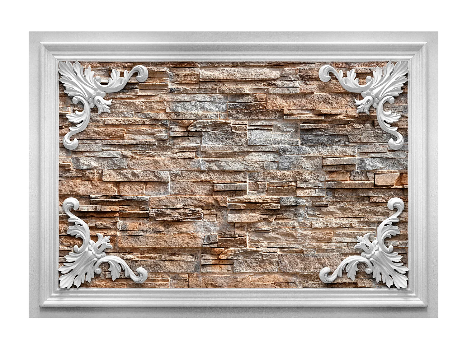 Fotomurale - Brick in the Frame (Brown) - 200x140