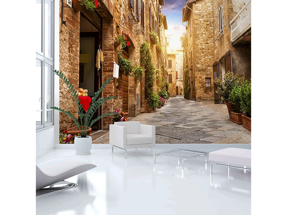 Fotomurale - Colourful Street in Tuscany - 150x105