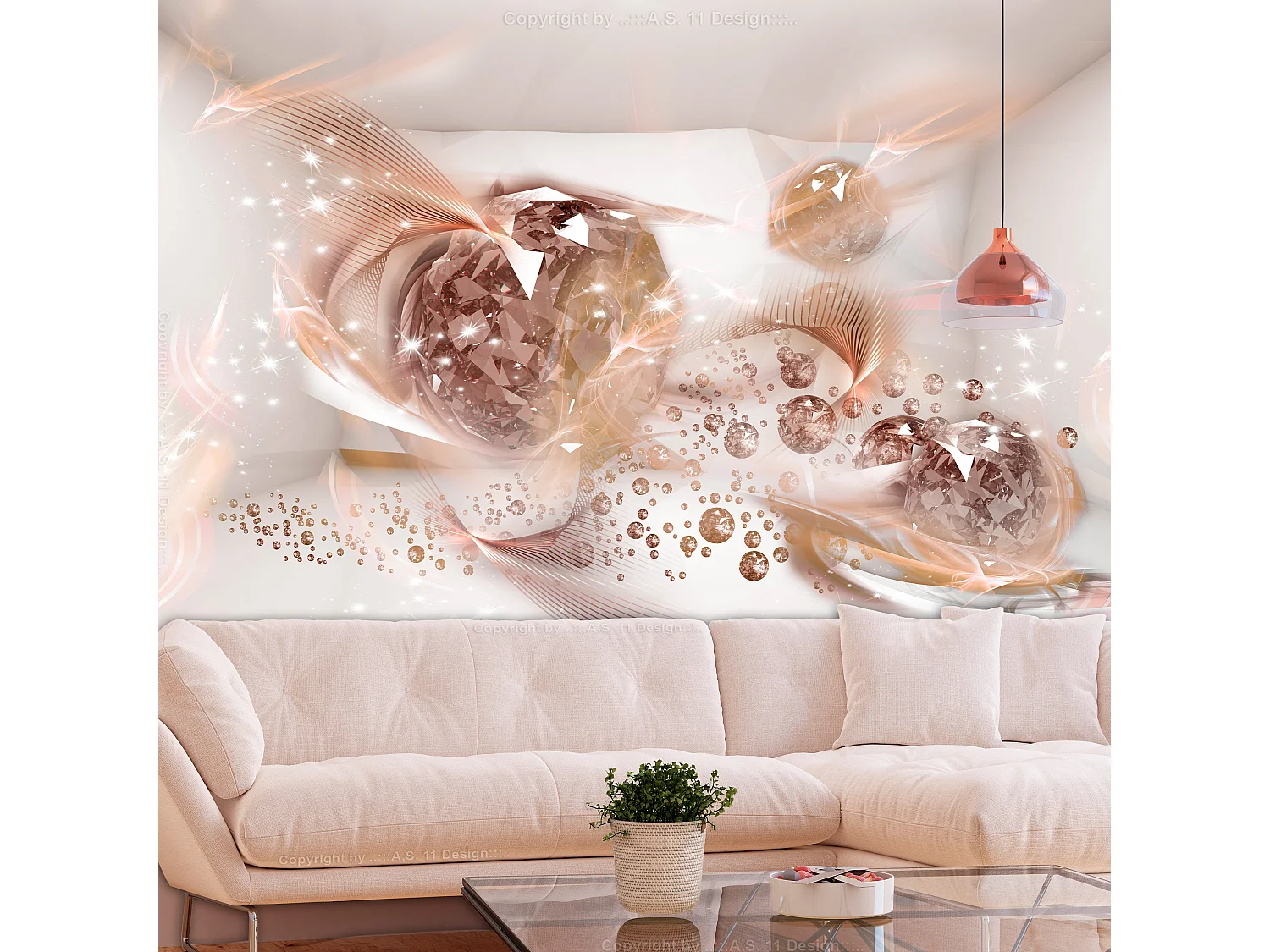 Fotomurale adesivo - Lovely Autumn (Pink) - 294x210