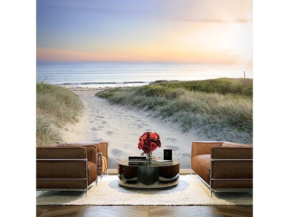 Fotomurale adesivo - Morning walk on the beach - 343x245