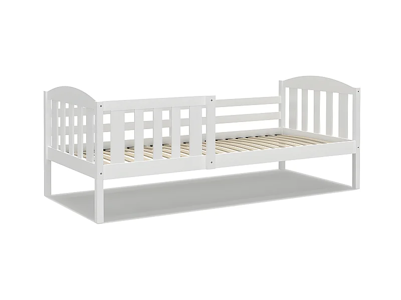 Lit Enfant Leo 90x190 Blanc Livré avec sommiers