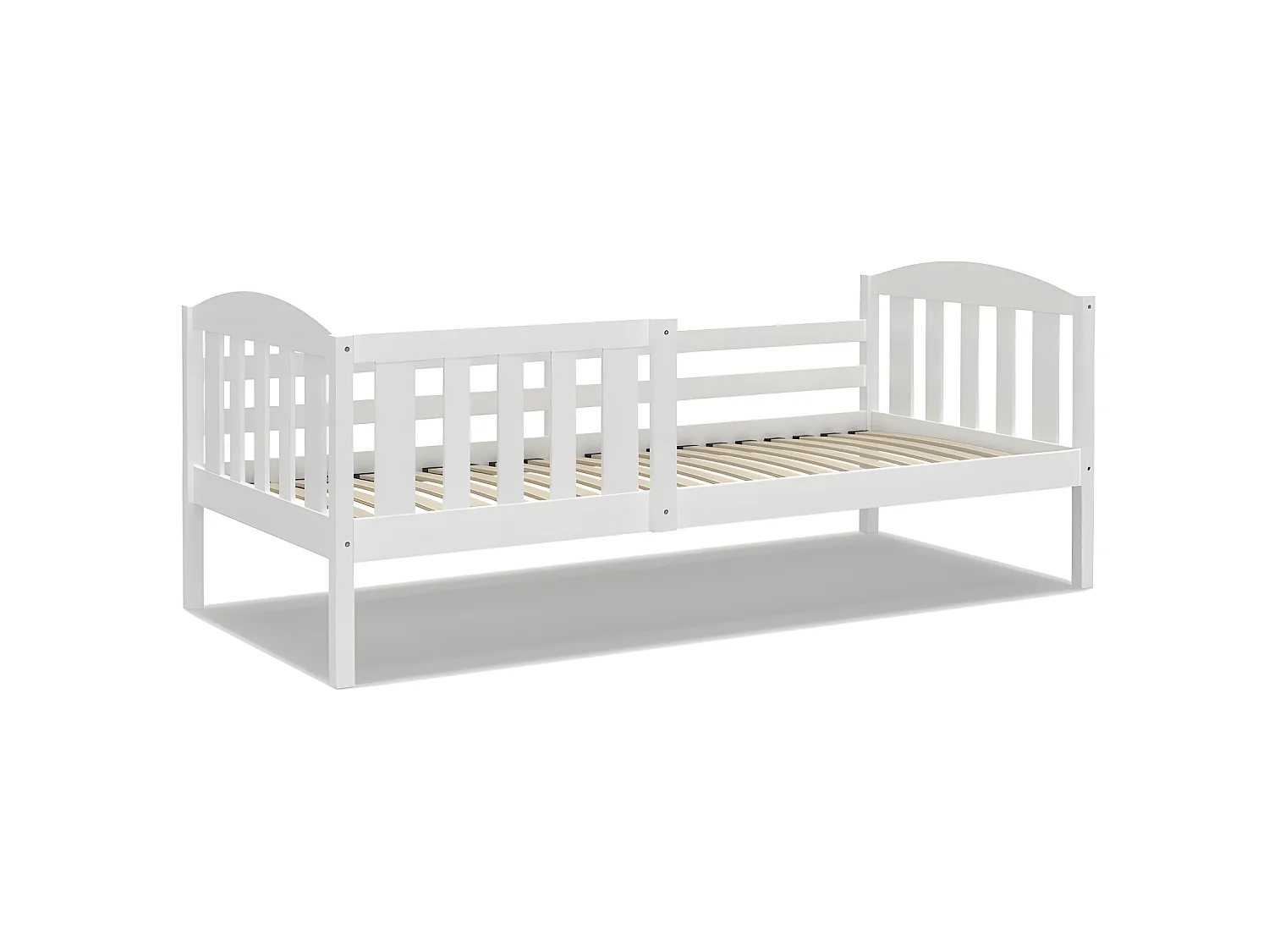 Lit Enfant Leo 90x190 Blanc Livré avec sommiers
