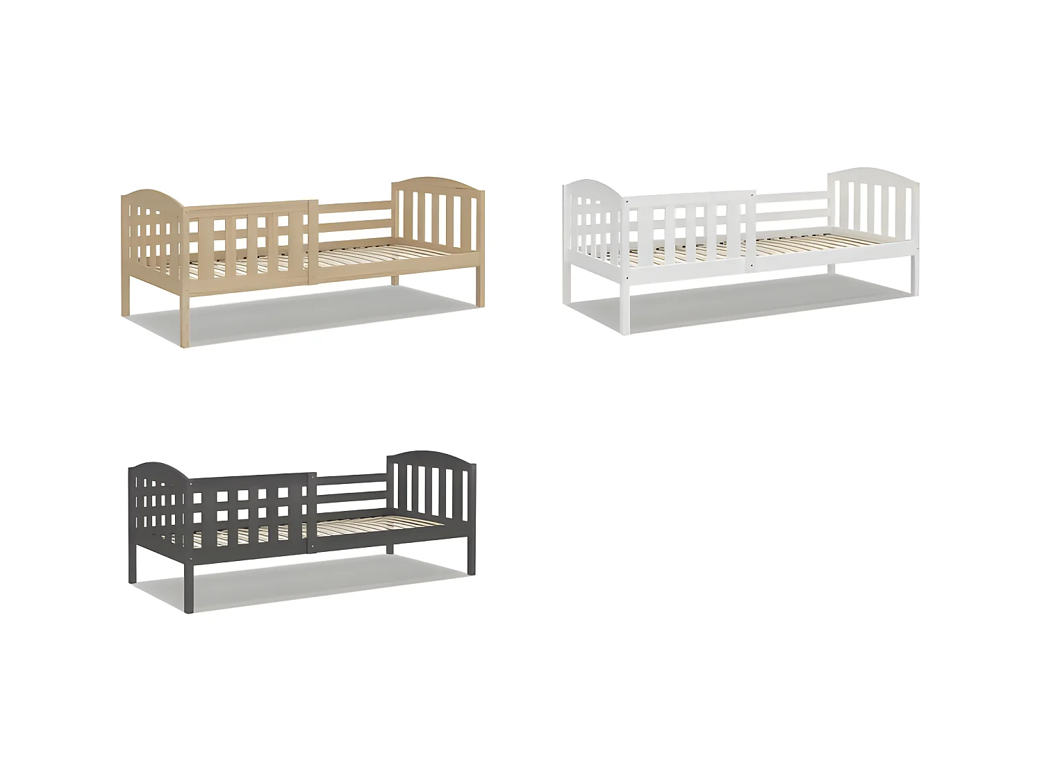 Lit Enfant Leo 90x190 Blanc Livré avec sommiers