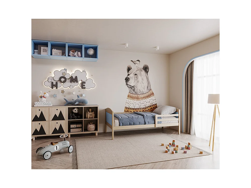 Lit Enfant Mati 90x190 Pin - bleu