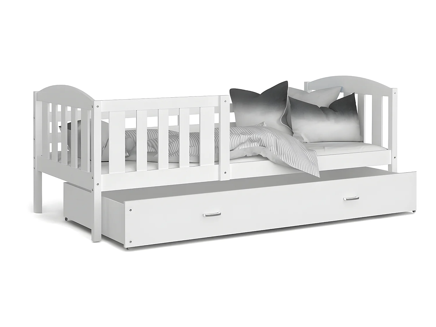 Lit Enfant Cleo 90x190  ( Sans Matelas ) Blanc - blanc Livré avec le sommiers et tiroir.