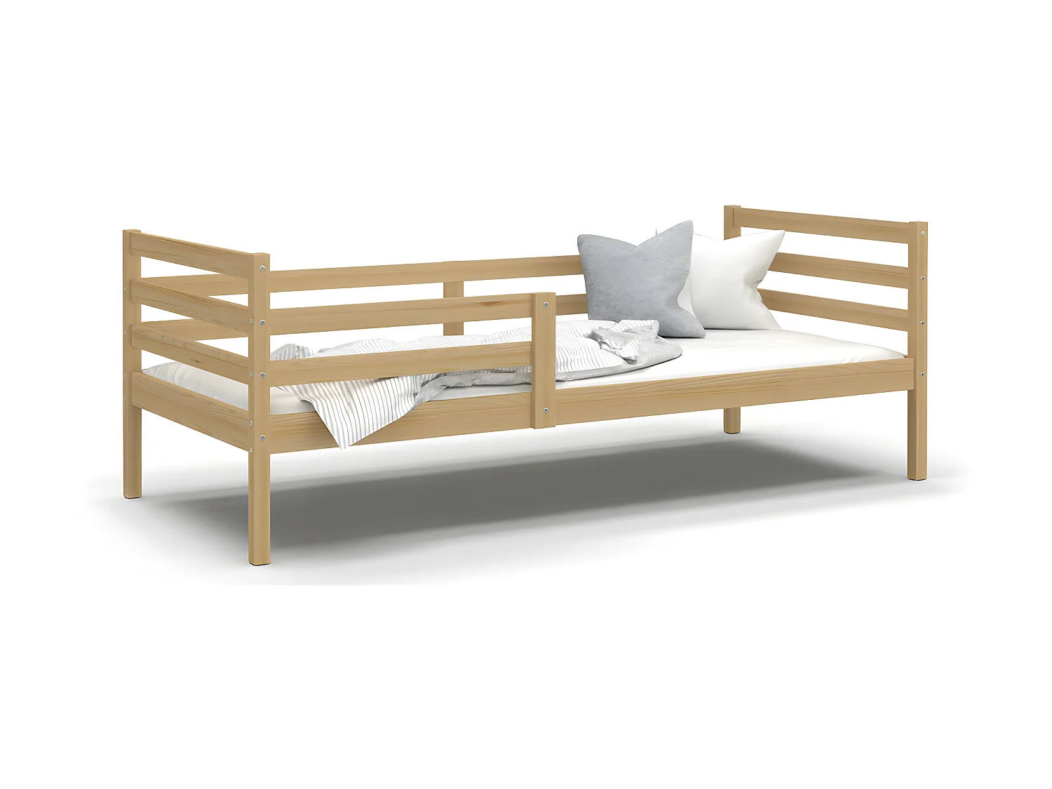 Lit Enfant Mika 90x190 Pin Livré avec sommiers