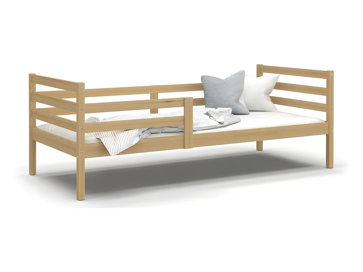 Lit Enfant Mika 90x190 Pin Livré avec sommiers