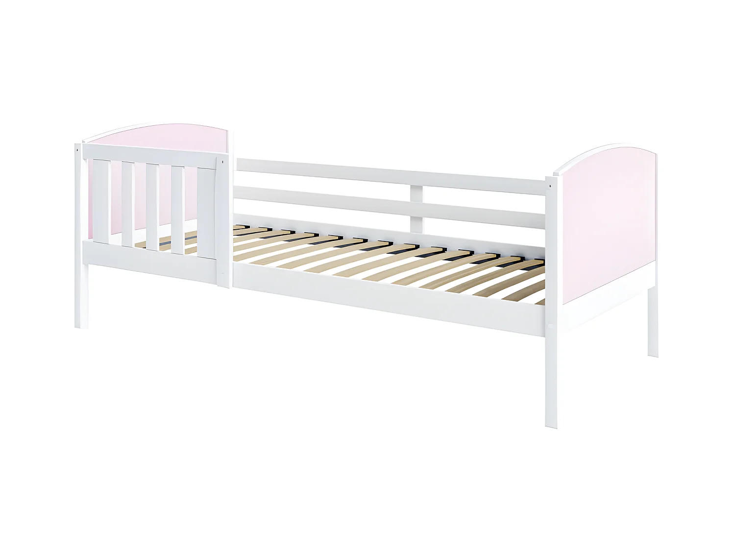 Lit Enfant Tom 90x190 Blanc - rose Livré avec sommiers