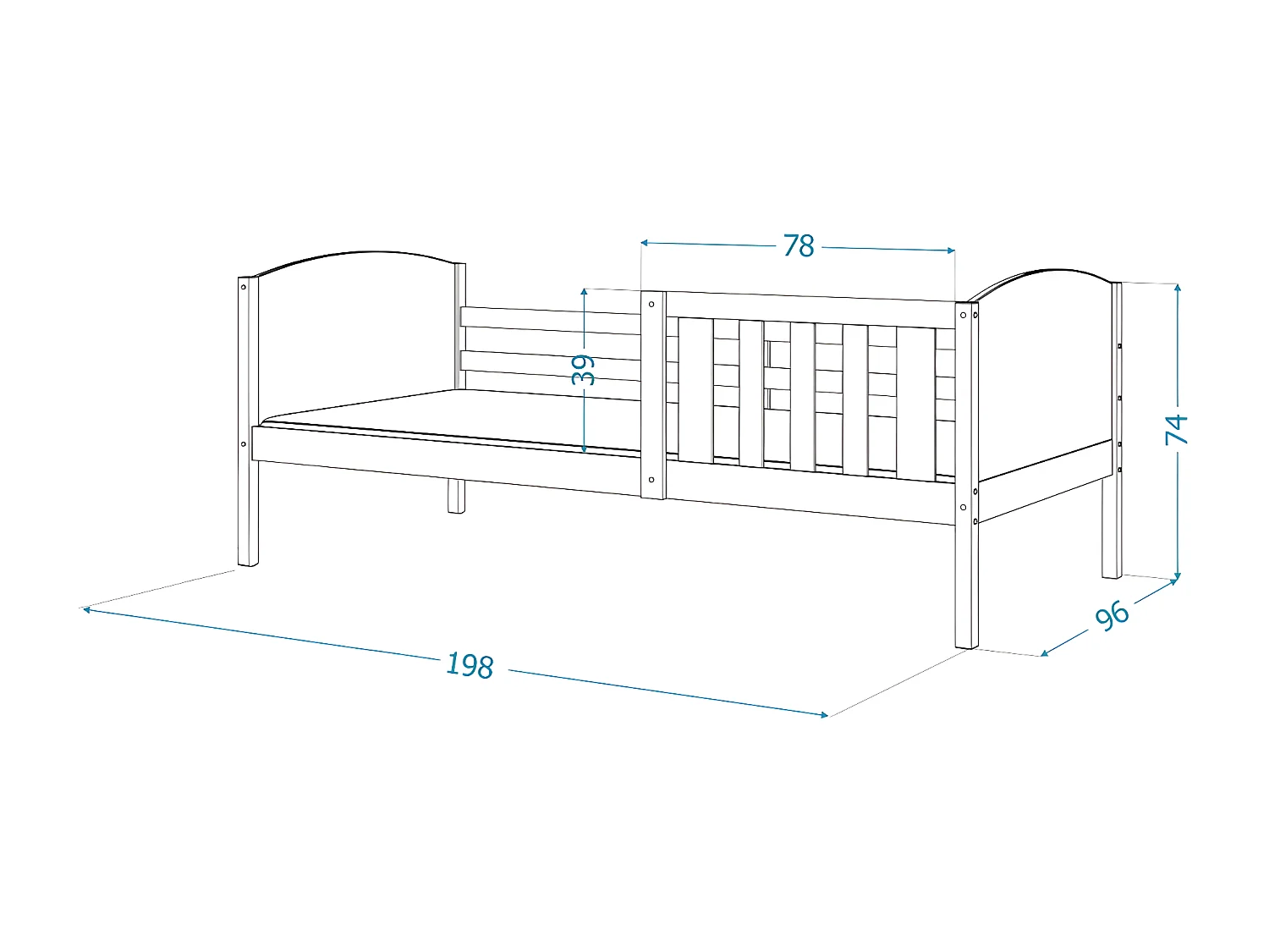 Lit Enfant Tom 90x190 Blanc - rose Livré avec sommiers