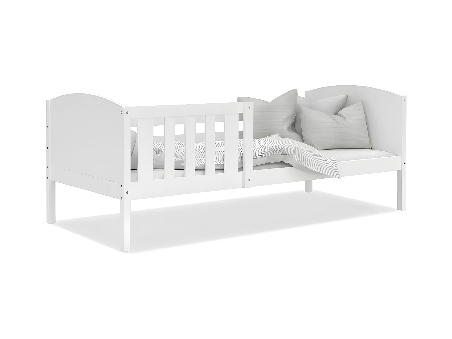 Lit Enfant Tom 90x190 Blanc - blanc Livré avec sommiers