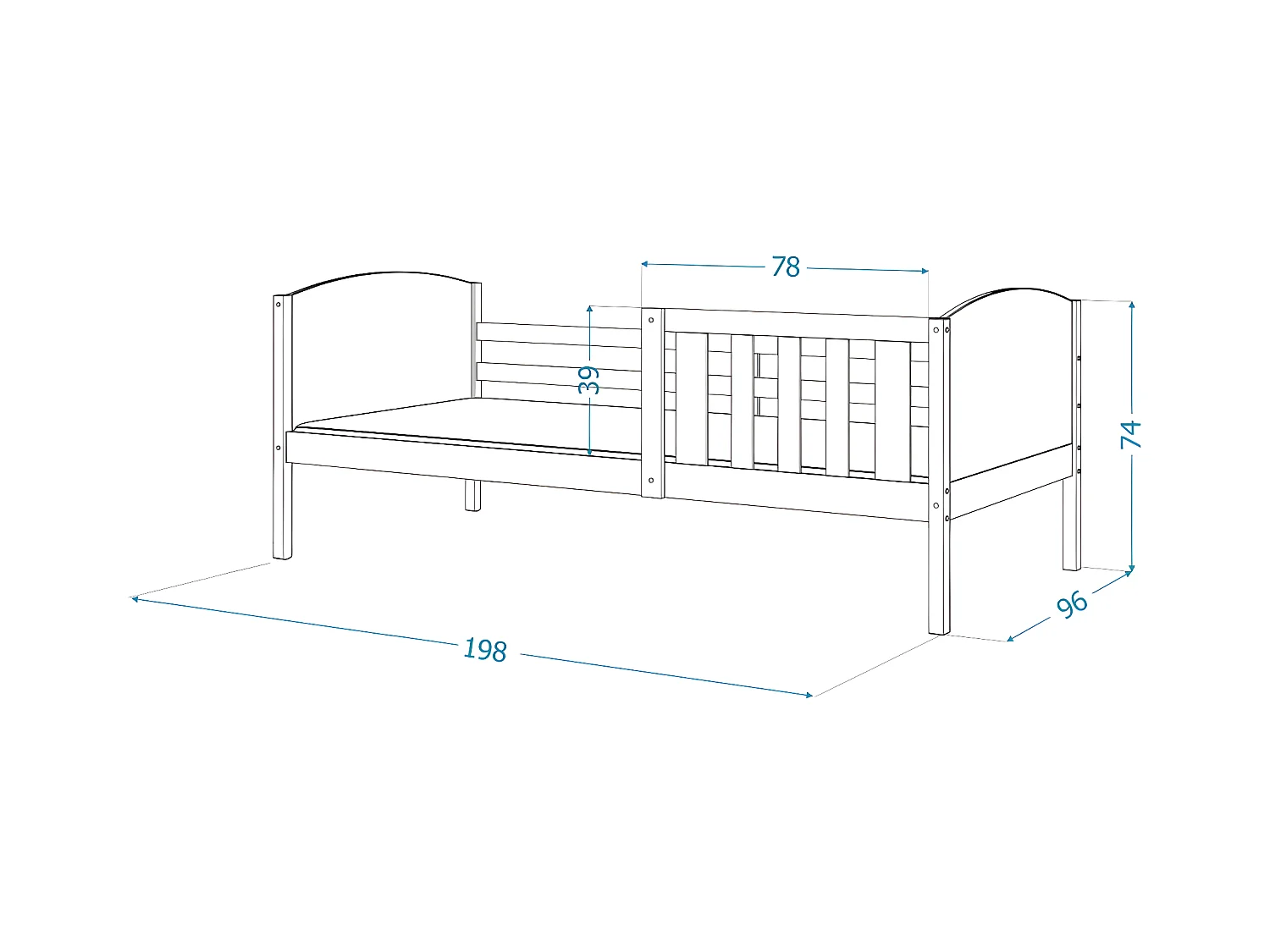 Lit Enfant Tom 90x190 Blanc - blanc Livré avec sommiers