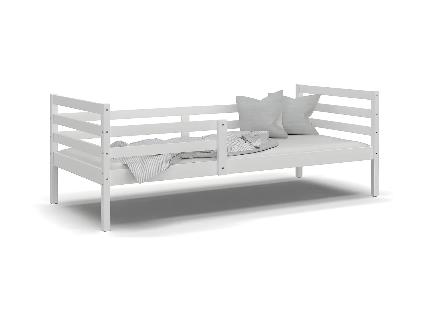 Lit Enfant Mika 90x190 Blanc Livré avec sommiers